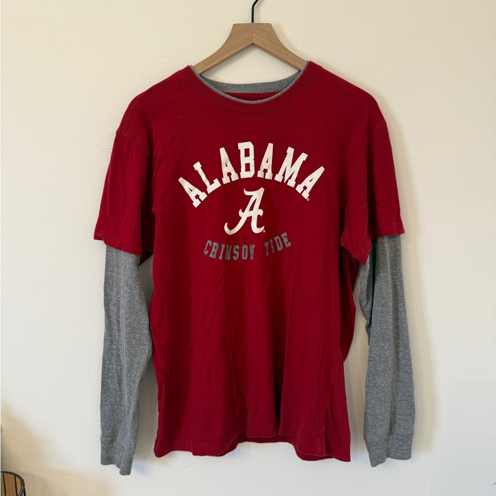 Stadium Athletics Alabama Long Sleeve Shirt - Red and Gray